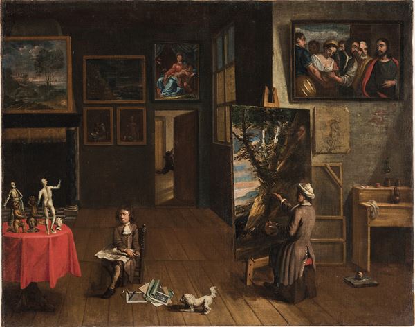 Jan de Bray - Interno dell'atelier dell'artista