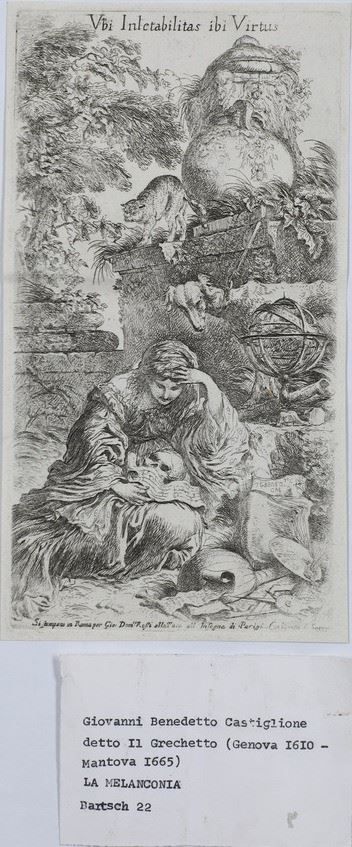 Giovan Benedetto Castiglione Detto il Grechetto la Melancholia, Roma,gio Domenico Rossi, Fine Sec...