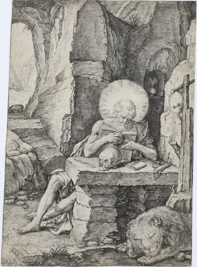 Raphael De Mey San Gerolamo con il Leone... Germania Sec XVI
