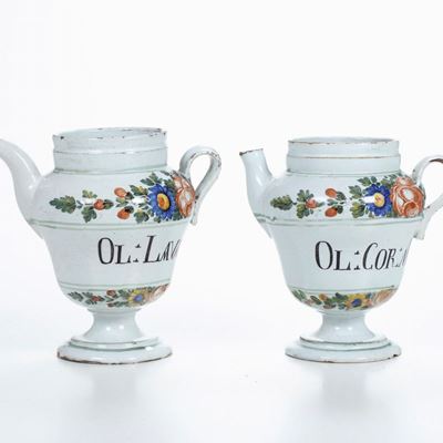 Coppia di Orcioli.nove, Manifattura Antonibon, 1750-1770.