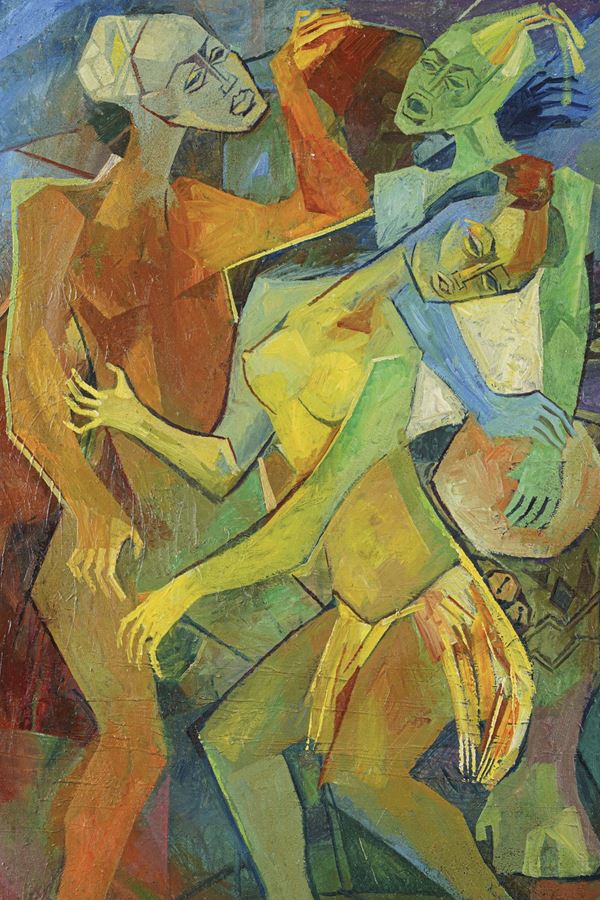 Lotto composto da due opere su tela