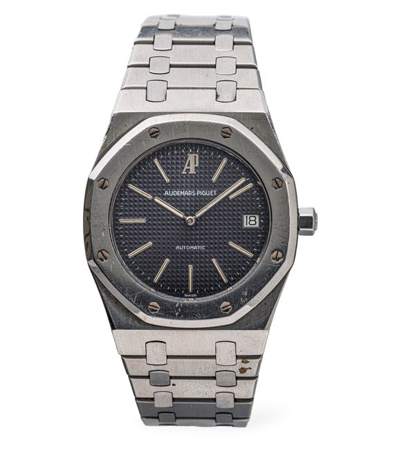 Rare and attractive Royal Oak Jumbo 'D Series' automatic stainless steel with octagonal case, blue dial  [..]