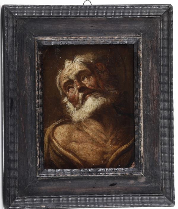 Scuola napoletana del XVIII secolo Ritratto di anziano (San Pietro?)