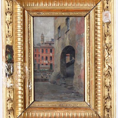 Pittore del XIX-XX Secolo Due Piccole Vedute di Laigueglia