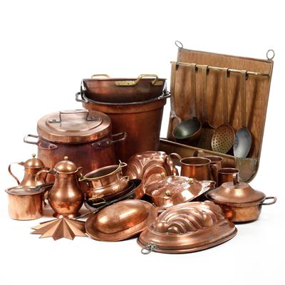 Collezione di Utensili da Cucina in Rame. Fine XIX-XX Secolo