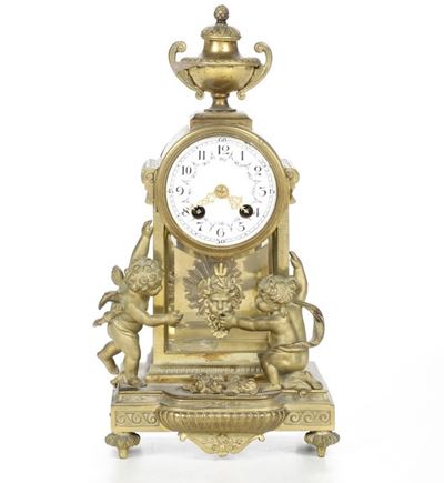 Pendola da Tavolo in Bronzo Dorato. XIX-XX Secolo