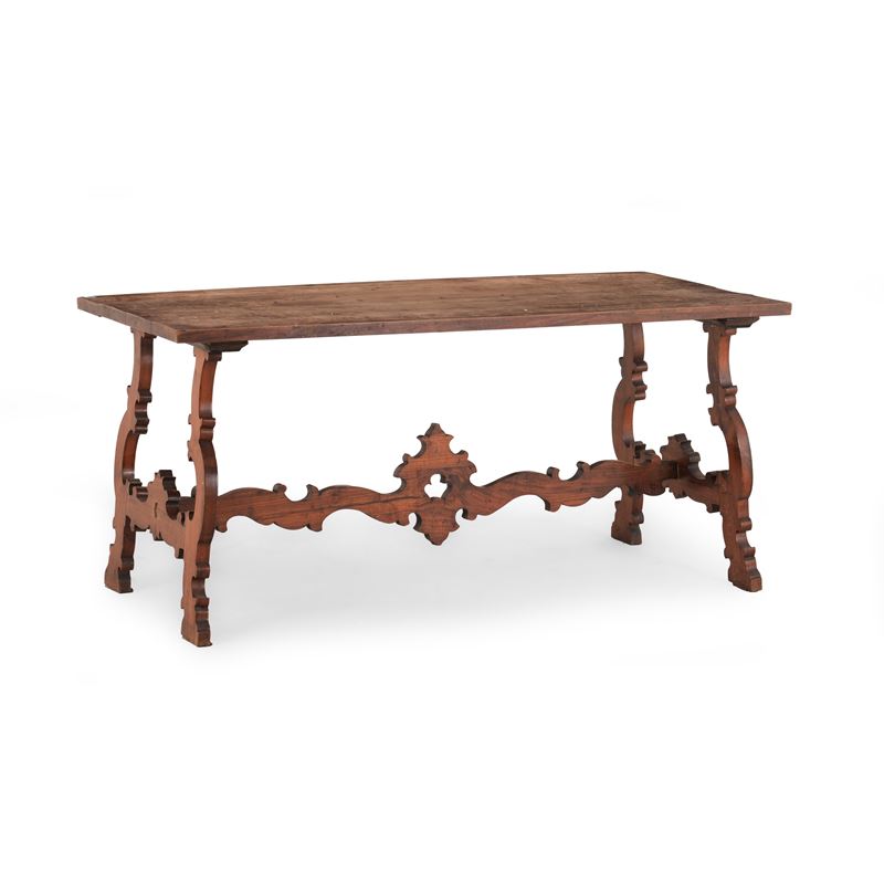 Tavolo con gambe a lira. XX secolo  - Auction Antiquariato - Cambi Casa d'Aste