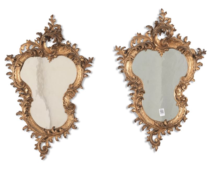 Coppia di specchierine in stile Luigi XV. XIX-XX secolo  - Auction Antique - Cambi Casa d'Aste