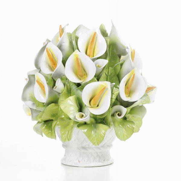 Centrotavola con fiori di calla, XX secolo.