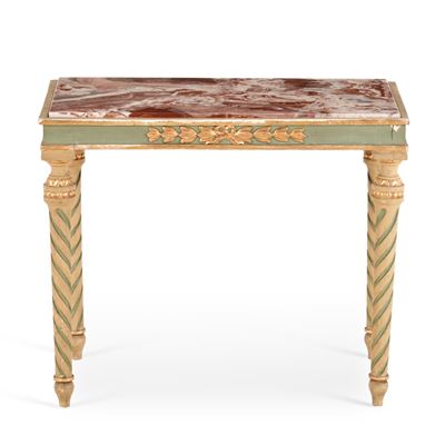 Panchetto in Legno Intagliato e Dipinto. XX Secolo