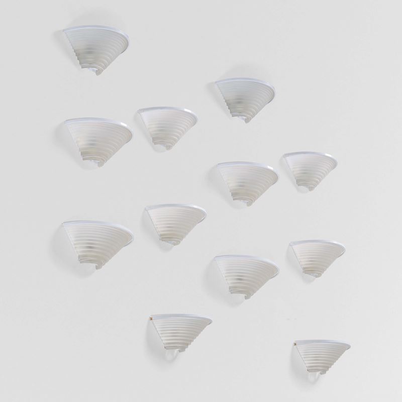 Angelo Mangiarotti : Dodici lampade a parete mod. Egisto  - Auction Design - Cambi Casa d'Aste