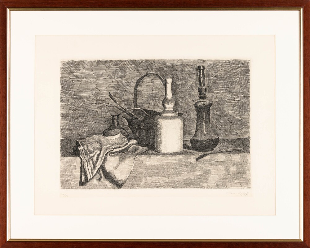 Giorgio Morandi - Natura Morta con Panneggio a Sinistra