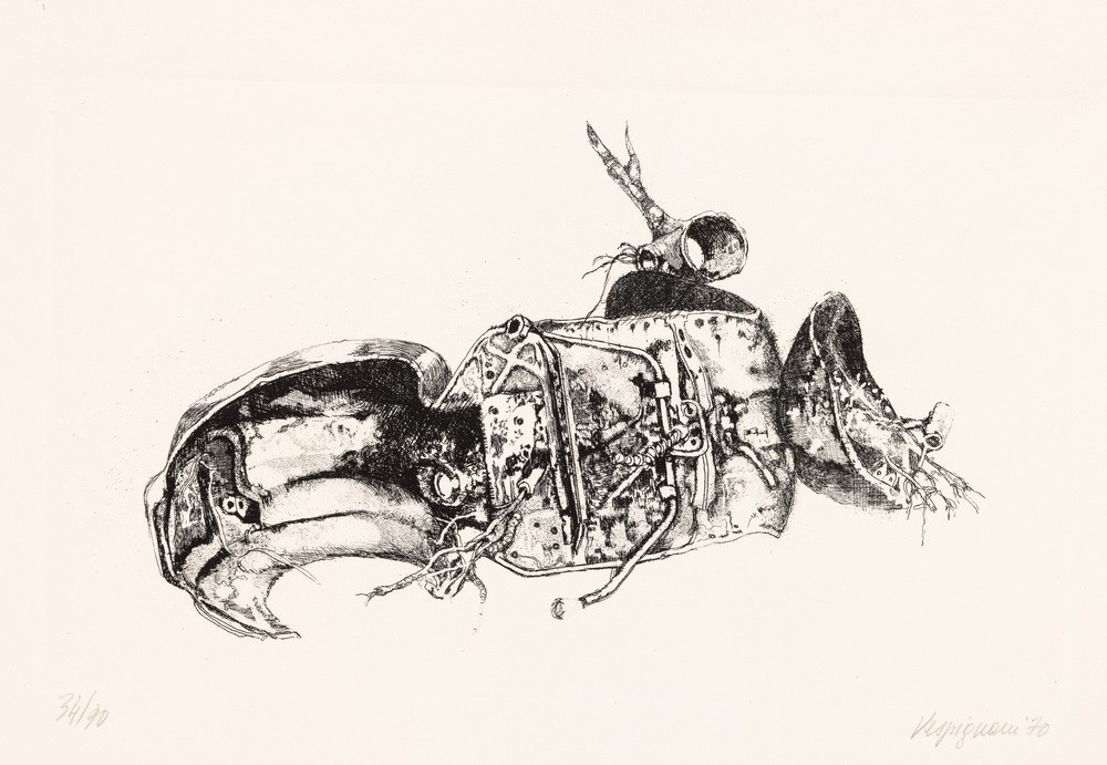 Renzo Vespignani - Senza titolo (acquaforte) 1970