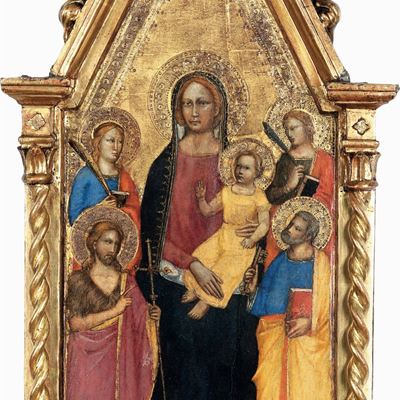 Maestro della Madonna della Misericordia (attivo a Firenze tra il 1360 e il 1390) Madonna in Tron...