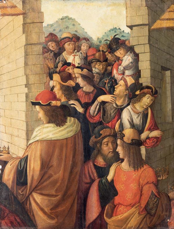 Maestro di Marradi (documentato in Italia tra il 1498 e il 1513) L'arrivo dei Magi a Betlemme