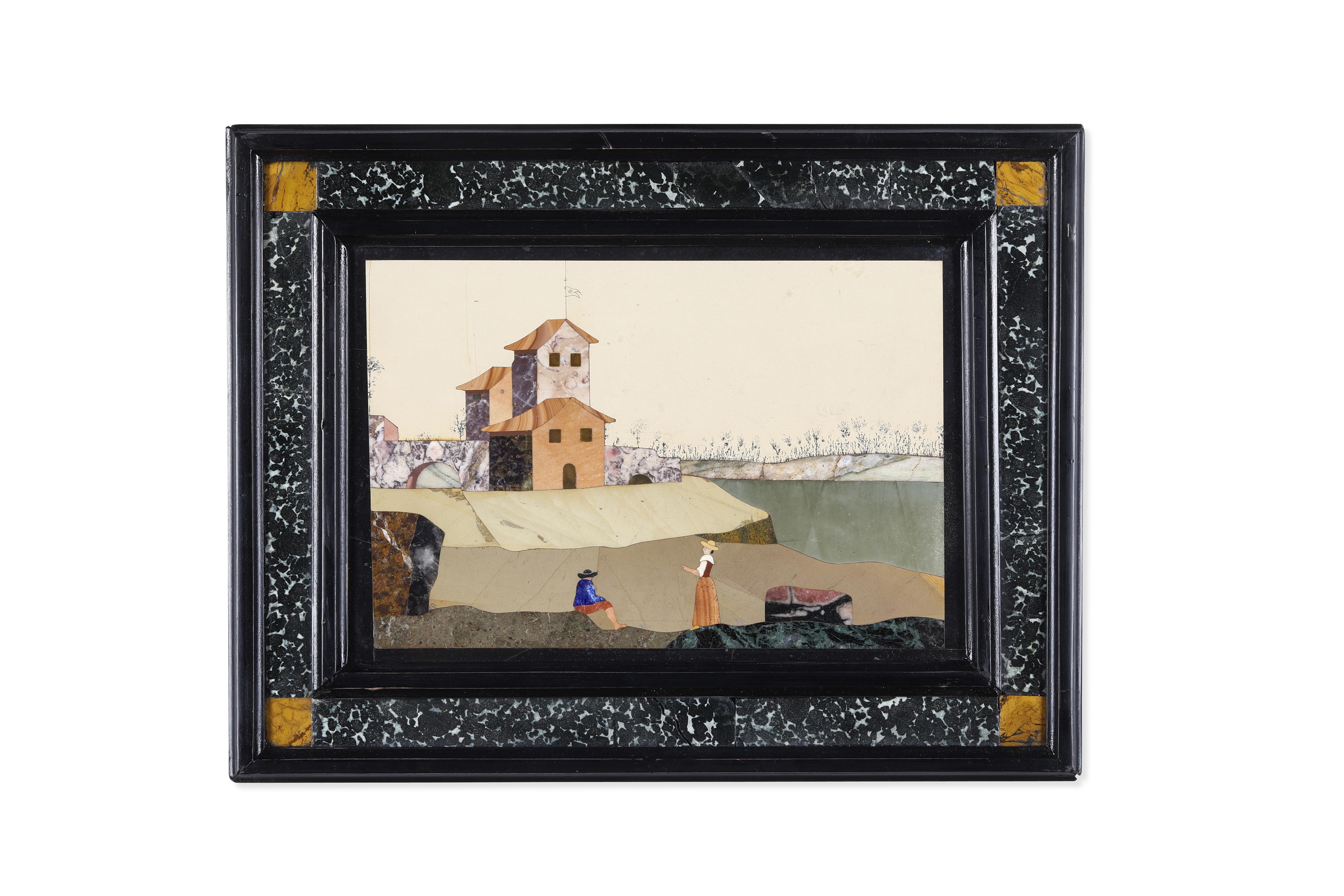 Quattro Paesaggi Fluviali in Marmi Coloratie Pietre Dure. Probabilmente Firenze, XVIII Secolo