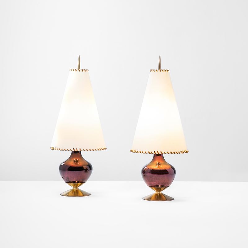 Pietro Chiesa : Due lampade da tavolo  - Asta Fine Design - Cambi Casa d'Aste
