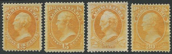 1873, USA, official stamps, Agricolture, set of 9