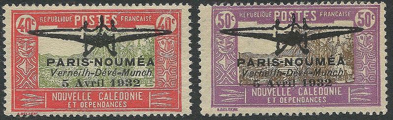 1932, New Caledonia, Air Post, “Paris Noumea” flight issue  - Asta Storia Postale e Filatelia - Cambi Casa d'Aste