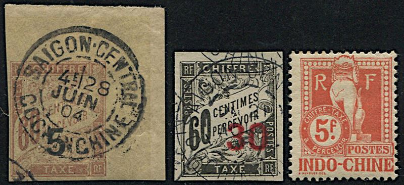 1904/1908, Indochina, postage due stamps  - Asta Filatelia - Cambi Casa d'Aste