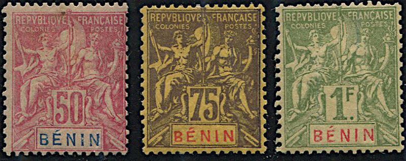 1894, Benin, complete set of 13  - Auction Philately - Cambi Casa d'Aste