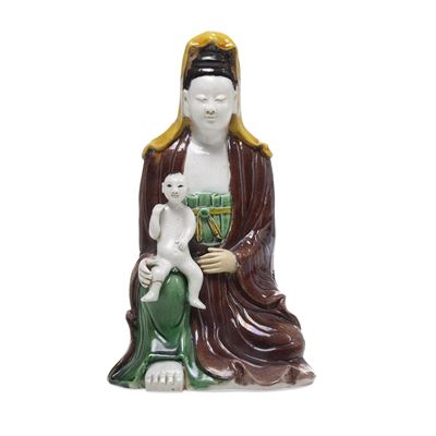 Gruppo della Maternità, Guanyin con Bambino, Cina, Dinastia Qing, Epoca Qianlong (1736-1796)