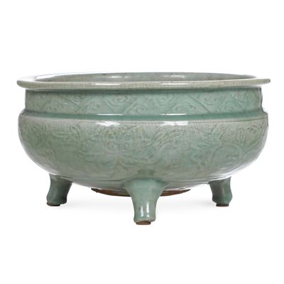 Grande Incensiere Porcellana Celadon, Cina, Dinastia Ming (1368-1644)