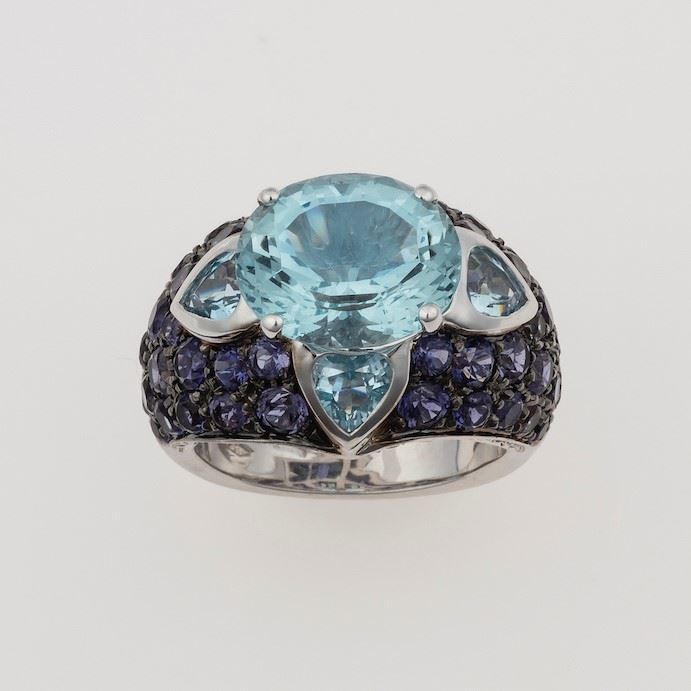 Aquamarine and iolite ring  - Auction Fine Jewels - Cambi Casa d'Aste