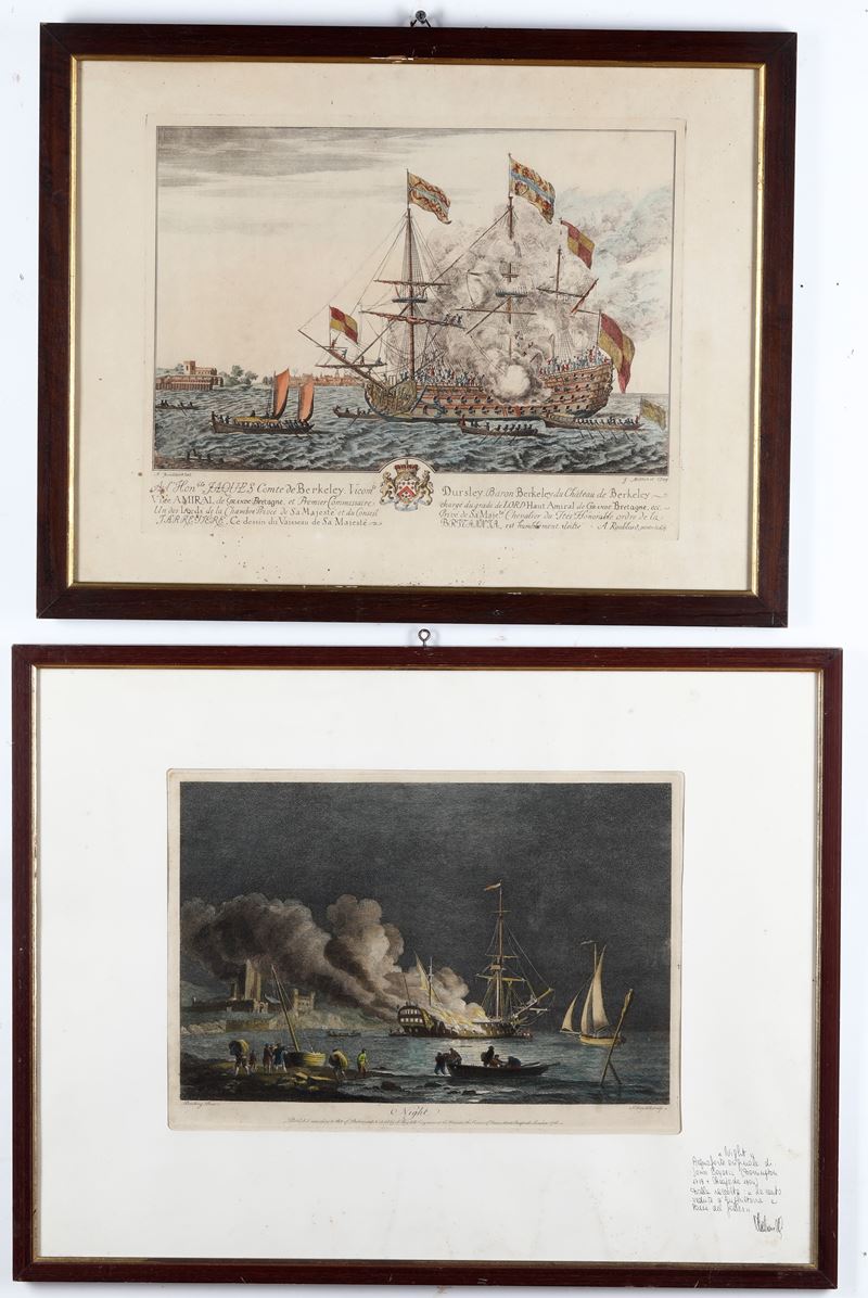 Due stampe raffiguranti velieri  - Asta Antiquariato  - Cambi Casa d'Aste