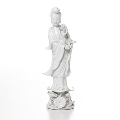Figura di Guanyin, porcellana Blanc de Chine, Cina, XX secolo