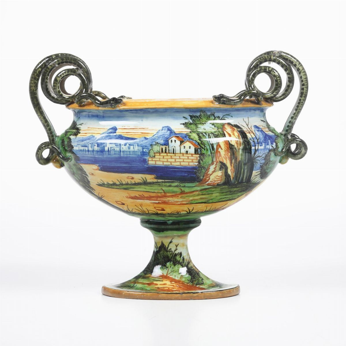 Vaso Raffigurante la Giovane Erato e un Amorino.pesaro, Manifattura Molaroni, 1908-1920.