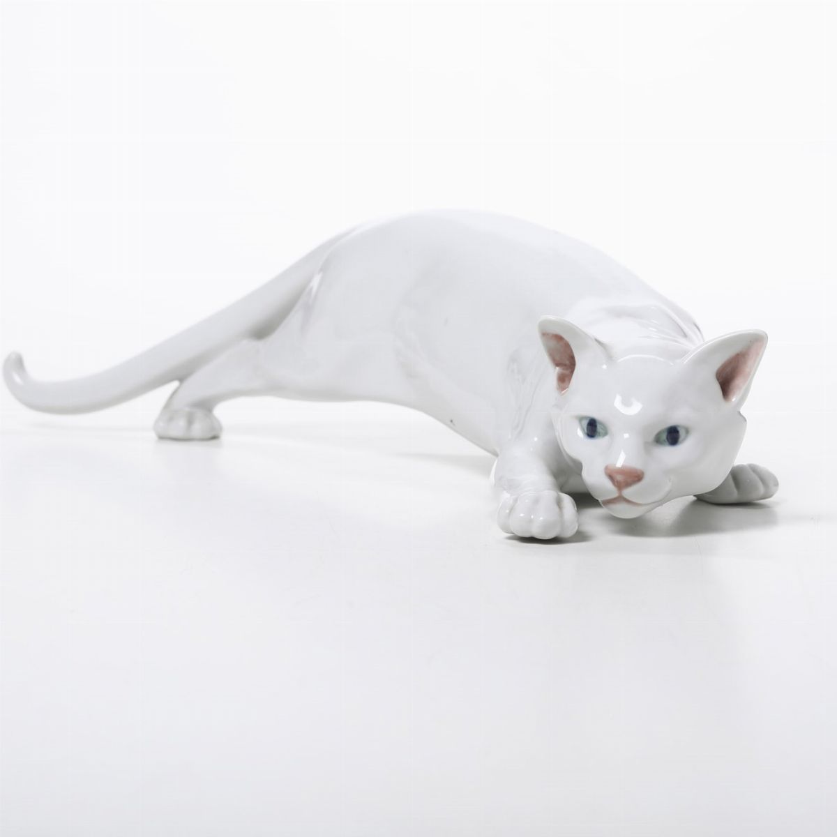 Grande Scultura di Gatto.danimarca, Manifattura Royal Copenhagen, Inizio del XX Secolo.