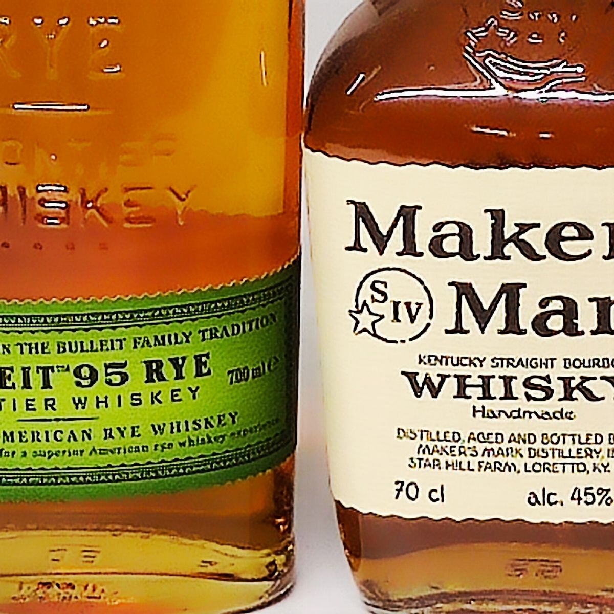 Maker's Mark, Bulleit 95 Rye, Bourbon Whiskey