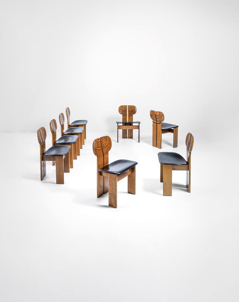 Afra e Tobia Scarpa : Otto sedie mod. Africa   - Auction Fine Design - Cambi Casa d'Aste