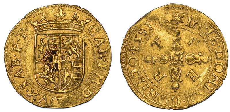DUCATO DI SAVOIA. CARLO EMANUELE I DI SAVOIA. IL GRANDE, 1580-1630. Scudo d'oro 1581 (I tipo). Torino.  - Auction Numismatics - II - Cambi Casa d'Aste