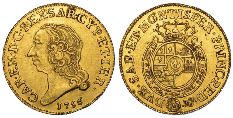 REGNO DI SARDEGNA. CARLO EMANUELE III DI SAVOIA, 1755-1773 (II PERIODO). Doppia Nuova 1756. Torino.  - Asta Numismatica - II - Cambi Casa d'Aste
