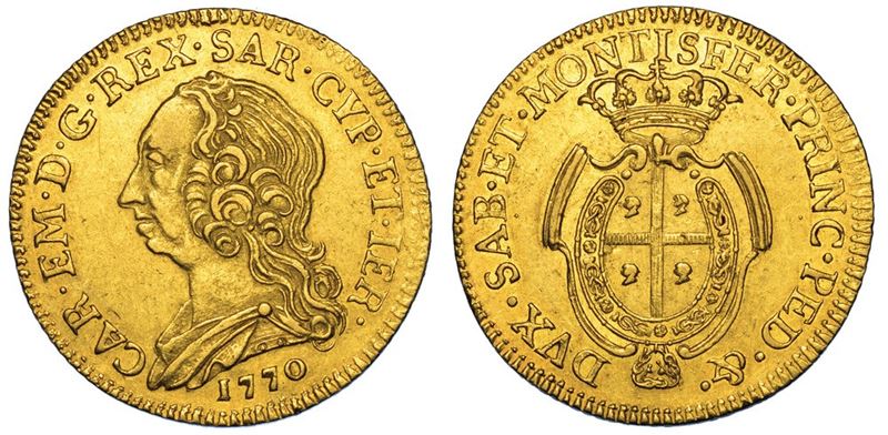 REGNO DI SARDEGNA. CARLO EMANUELE III DI SAVOIA, 1755-1773 (MONETAZIONE PER LA SARDEGNA). Mezzo Carlino Sardo da 2,5 doppiette 1770. Torino.  - Asta Numismatica - II - Cambi Casa d'Aste