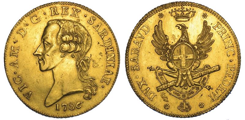 REGNO DI SARDEGNA. VITTORIO AMEDEO III DI SAVOIA, 1773-1796. Carlino da 5 Doppie 1786. Torino.  - Asta Numismatica - II - Cambi Casa d'Aste