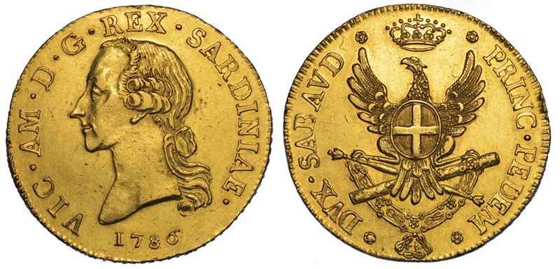 REGNO DI SARDEGNA. VITTORIO AMEDEO III DI SAVOIA, 1773-1796. Mezzo Carlino da 2,5 Doppie 1786. Torino.  - Auction Numismatics - II - Cambi Casa d'Aste