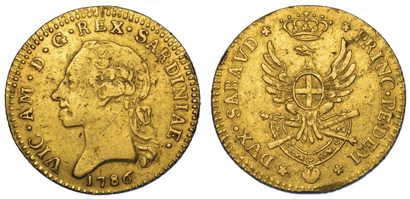 REGNO DI SARDEGNA. VITTORIO AMEDEO III DI SAVOIA, 1773-1796. Doppia Nuova 1786. Torino.  - Auction Numismatics - II - Cambi Casa d'Aste