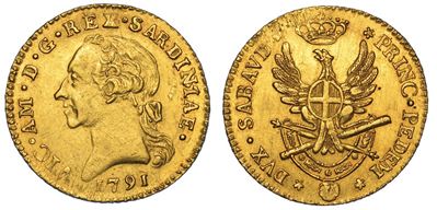 Regno di Sardegna. Vittorio Amedeo III di Savoia, 1773-1796. Doppia Nuova 1791. Torino.