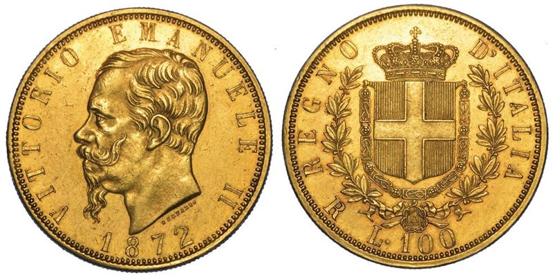 REGNO D'ITALIA. VITTORIO EMANUELE II DI SAVOIA, 1861-1878. 100 Lire 1872. Roma.  - Asta Numismatica - II - Cambi Casa d'Aste