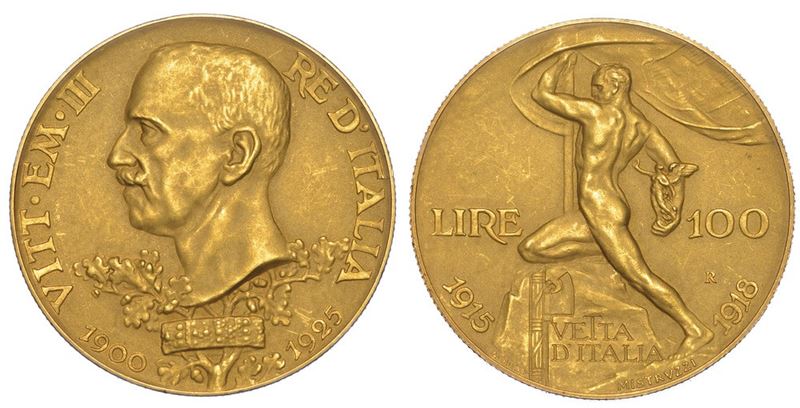 REGNO D'ITALIA. VITTORIO EMANUELE III DI SAVOIA, 1900-1946. 100 Lire 1925. Vetta d’Italia.  - Auction Numismatics - II - Cambi Casa d'Aste