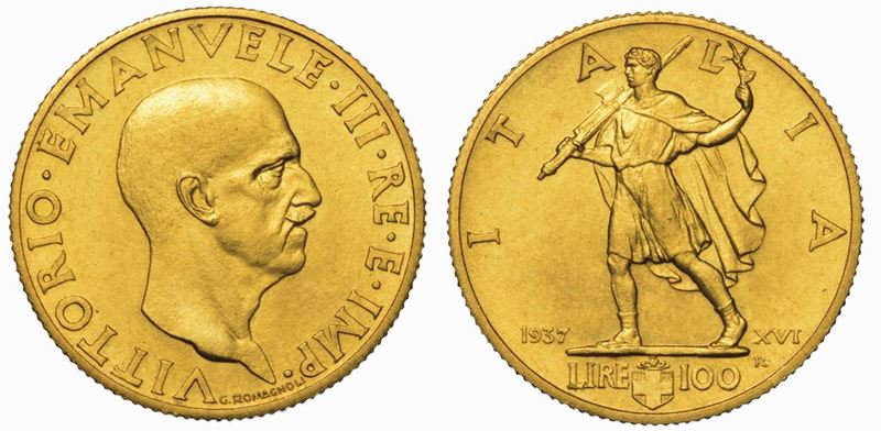 REGNO D'ITALIA. VITTORIO EMANUELE III DI SAVOIA, 1900-1946. 100 Lire 1937/A. XVI. Littore.  - Asta Numismatica - II - Cambi Casa d'Aste