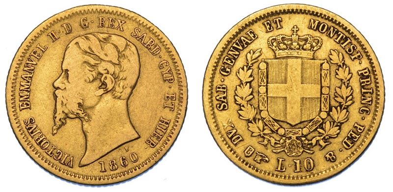 REGNO DI SARDEGNA. VITTORIO EMANUELE II DI SAVOIA, 1849-1861. 10 Lire 1860. Torino.  - Asta Numismatica - II - Cambi Casa d'Aste