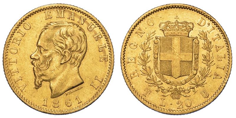 REGNO D'ITALIA. VITTORIO EMANUELE II DI SAVOIA, 1861-1878. 20 Lire 1861. Torino.  - Asta Numismatica - II - Cambi Casa d'Aste