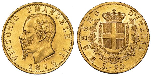 REGNO D'ITALIA. VITTORIO EMANUELE II DI SAVOIA, 1861-1878. 20 Lire 1876. Roma.