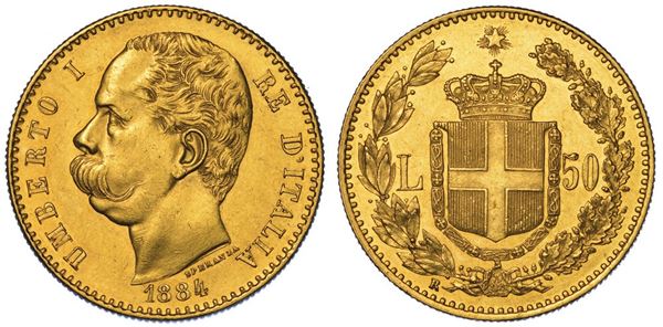REGNO D'ITALIA. UMBERTO I DI SAVOIA, 1878-1900. 50 Lire 1884.