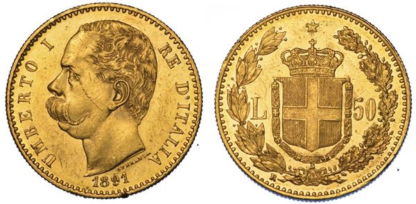 REGNO D'ITALIA. UMBERTO I DI SAVOIA, 1878-1900. 50 Lire 1891.