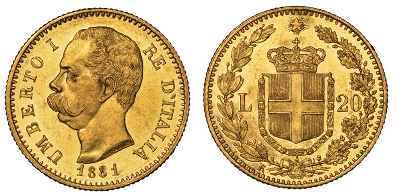 REGNO D'ITALIA. UMBERTO I DI SAVOIA, 1878-1900. 20 Lire 1881.  - Auction Numismatics - II - Cambi Casa d'Aste